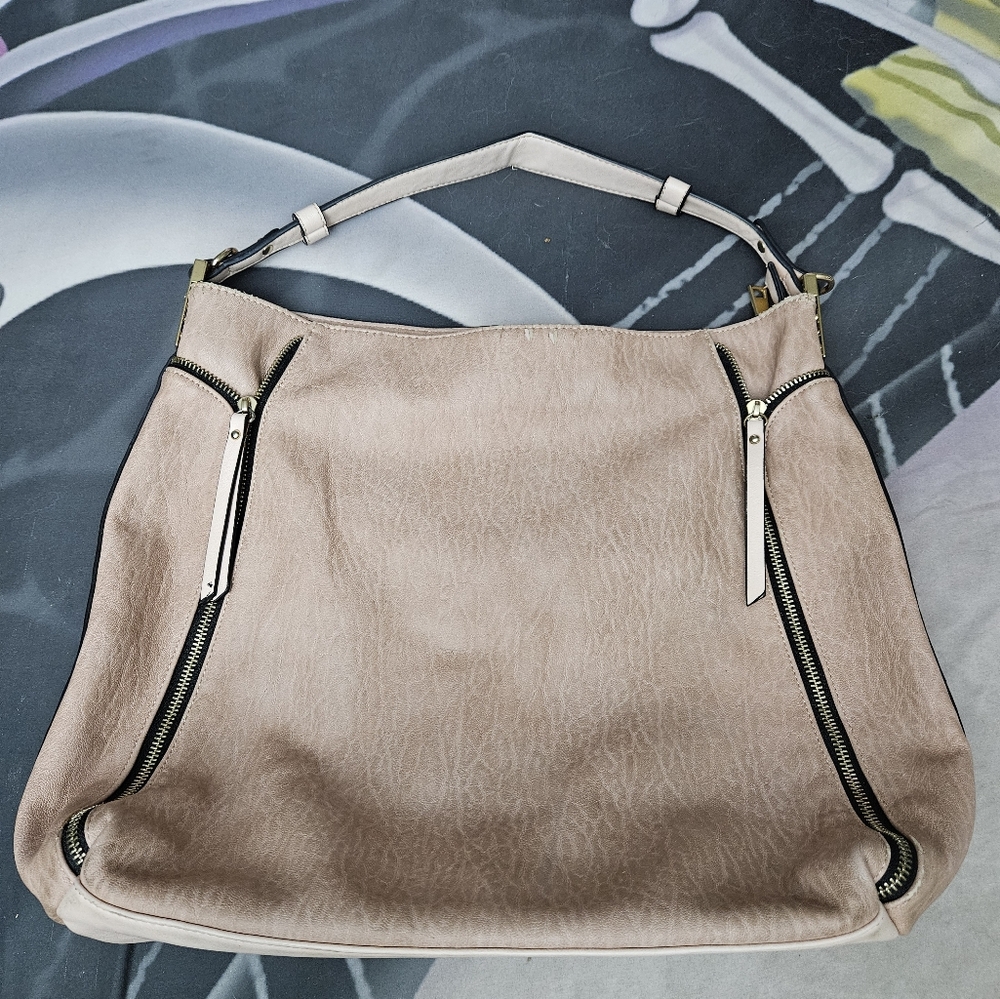 Elegant Beige/Pink Women's Handbag